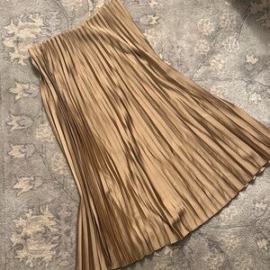 J. Crew Gwyneth Pleated Midi Skirt in Camel Tan Small